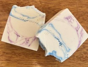 Purple Blue and White